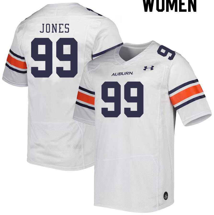 Women #99 Jayson Jones Auburn Tigers College Football Jerseys Stitched-White